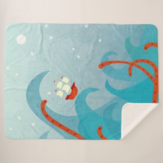 Zee Monster Sailing Sherpa Deken (Voorkant (horizontaal))