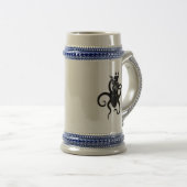 Zee Monster Zwart-wit Kraken met Schip Bierpul (Voorkant rechts)