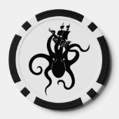 Zee Monster Zwart-wit Kraken met Schip Poker Chips (Achterkant)