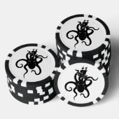 Zee Monster Zwart-wit Kraken met Schip Poker Chips (Opstapeling)