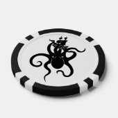 Zee Monster Zwart-wit Kraken met Schip Poker Chips (Enkel)