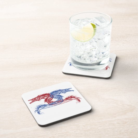 Zee-monsters met uw keuze achtergrond bier onderzetter (Rechterzijde)