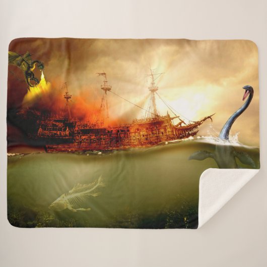 ZEE MONSTERS SHERPA DEKEN (Voorkant (horizontaal))