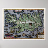 Zee Monsters van IJsland 1585 Map Poster (Voorkant)