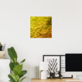 Zee Mos Abstract Goudgeel Groen Kunststof Cadeau Poster (Thuiskantoor)