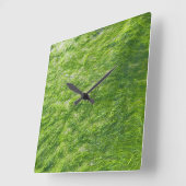 Zee Mos Groen Natuur Grass Beach Nautisch Vierkante Klok (Hoek)