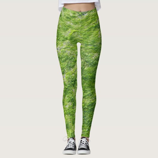 Zee Moss Groen Natuur Nautische Kust Schattige Mei Leggings (Voorkant)
