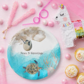 Zee N Greetings strand oceaan Napkins Papieren Bordje (Feest)
