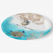 Zee N Greetings strand oceaan Napkins Papieren Bordje (Gekanteld)