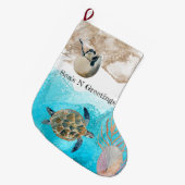 Zee N Greetings strandoceaan Grote Kerstsok (Voorkant (Hangend))