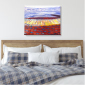 Zee na zonsondergang | Piet Mondrian | Canvas Afdruk (Insitu (Slaapkamer))