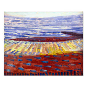 Zee na zonsondergang Piet Mondrian Foto Afdruk