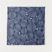 Zee naadloos met blauwe schelpen. Summer back Wandkleed (Voorkant)