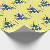 Zee naaktslak blauwe drakenillustratie cadeaupapier (Hoek)