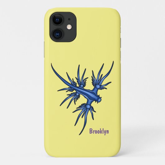 Zee naaktslak blauwe drakenillustratie Case-Mate iPhone case (Achterkant)