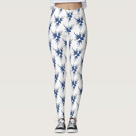 Zee naaktslak blauwe drakenillustratie leggings (Voorkant)
