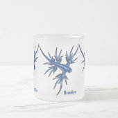 Zee naaktslak blauwe drakenillustratie matglas koffiemok (Center)