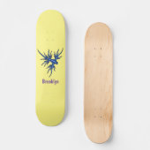 Zee naaktslak blauwe drakenillustratie persoonlijk skateboard (Voorkant)