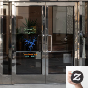 Zee naaktslak blauwe drakenillustratie raamsticker