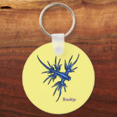 Zee naaktslak blauwe drakenillustratie sleutelhanger (Voorkant)