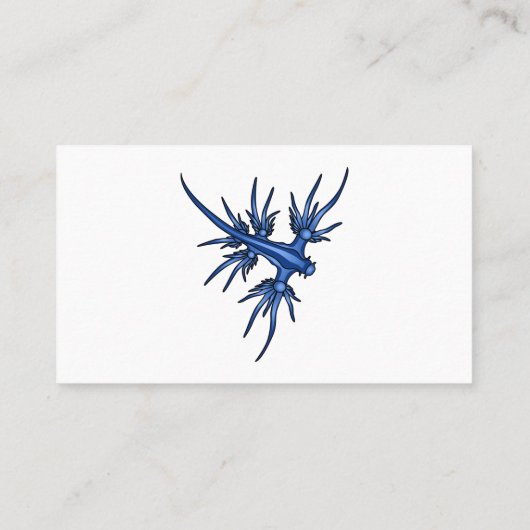 Zee naaktslak blauwe drakenillustratie visitekaartje (Achterkant)