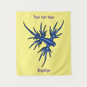 Zee naaktslak blauwe drakenillustratie wandkleed