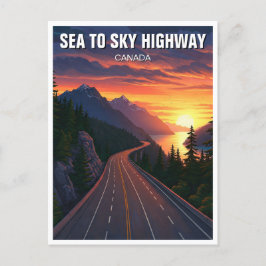 Zee naar Sky Highway Vancouver Canada Sunset Trave Briefkaart