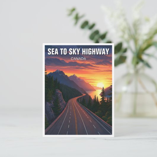 Zee naar Sky Highway Vancouver Canada Sunset Trave Briefkaart (Staand voorkant)
