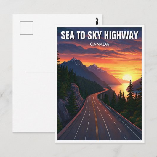 Zee naar Sky Highway Vancouver Canada Sunset Trave Briefkaart (Voorkant / Achterkant)
