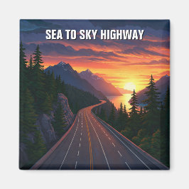 Zee naar Sky Highway Vancouver Canada Sunset Trave Magneet