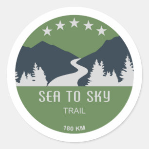 Zee naar Sky Trail British Columbia Ronde Sticker