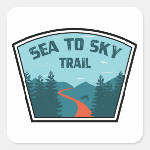 Zee naar Sky Trail British Columbia Vierkante Sticker