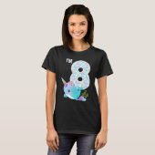 Zee Narwhal Birthday Ik ben 8 onderwaterthema T-shirt (Voorkant volledig)