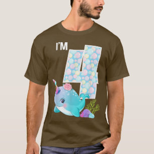 Zee Narwhal Birthday Im 4 Thema 4 T-shirt