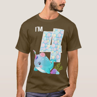 Zee Narwhal Birthday Im 4 Thema 4 T-shirt