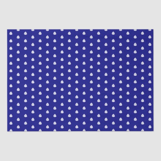 Zee Nautical Sailboot Pattern op Navy Blue Tissuepapier (Voorkant)