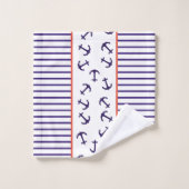 Zee Nautical Theme Anchor Kapitein Bad Handdoek (Wasdoekje)