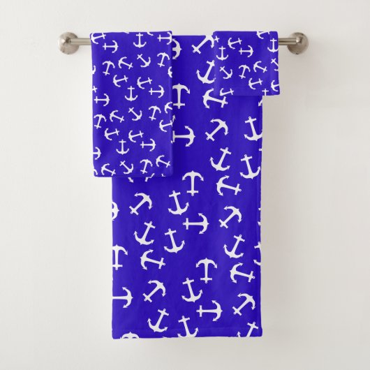 Zee Nautical Theme Anchor Kapitein Bad Handdoek (Insitu)