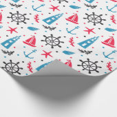 Zee Nautisch patroon Cadeaupapier (Hoek)