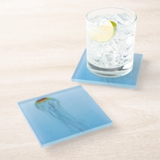 Zee Nettle Glazen Onderzetter (Schuin)