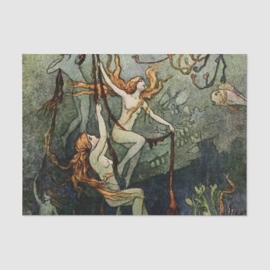 "Zee Nymphs" van Warwick Goble Tissuepapier (Voorkant)