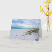 Zee Oats White Sand Beach Morning Wenskaart Kaart (Gele Bloem)