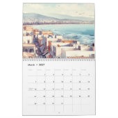 Zee oceaan blauwe waterverf kalender (Mar 2027)
