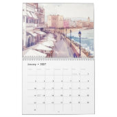 Zee oceaan blauwe waterverf kalender (Jan 2027)