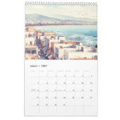 Zee oceaan blauwe waterverf kalender (Mar 2027)