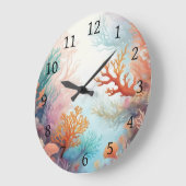 Zee oceaan bodem koralen ontwerp 315 grote klok (Hoek)
