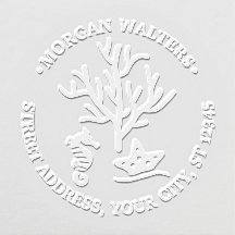 Zee Oceaan Koraal Zeepaardje Rond Adres