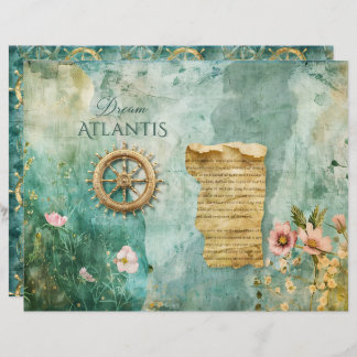 Zee oceaan nautische onderwater Blauwgroen scrapbo