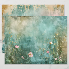 Zee Oceaan Zeemeermin Blauwgroen Blauw Scrapbook P