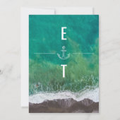 Zee Oceaankust Strand Nautilus Anker Monogram Save The Date (Achterkant)
